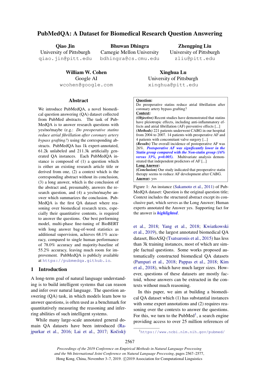 PubMedQA