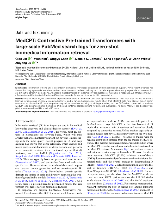 MedCPT