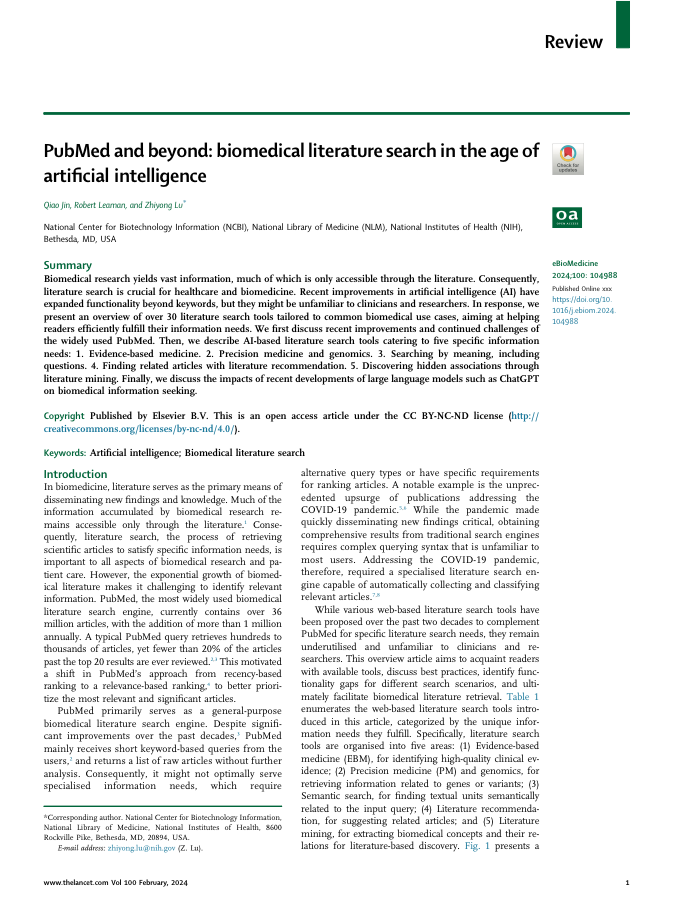 PubMed and Beyond
