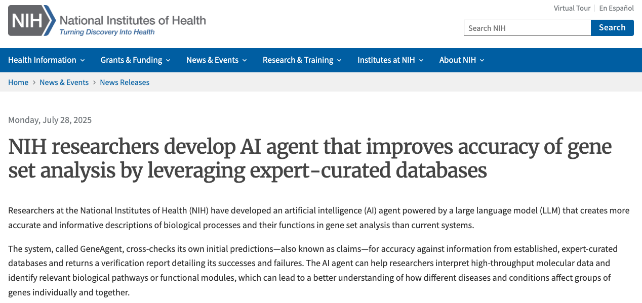 nih.gov News Releases &middot; July 28, 2025.
